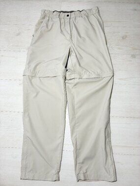 Rugged Exposure Men's M Convertible Hiking Cargo Pants Beige Khaki 32x30 Zip Off